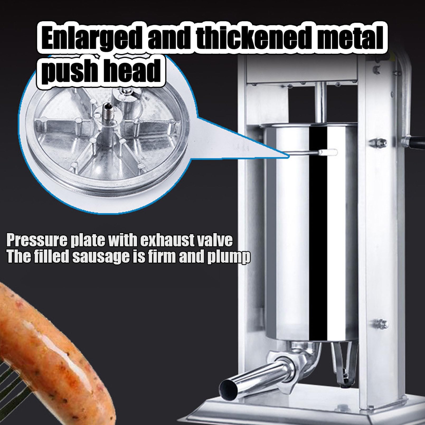 Riempitore per salsicce, riempitivo manuale durevole per una facile preparazione di salsicce, strumento ideale per gli appassionati di salsicce fai da te nelle cucine domestiche