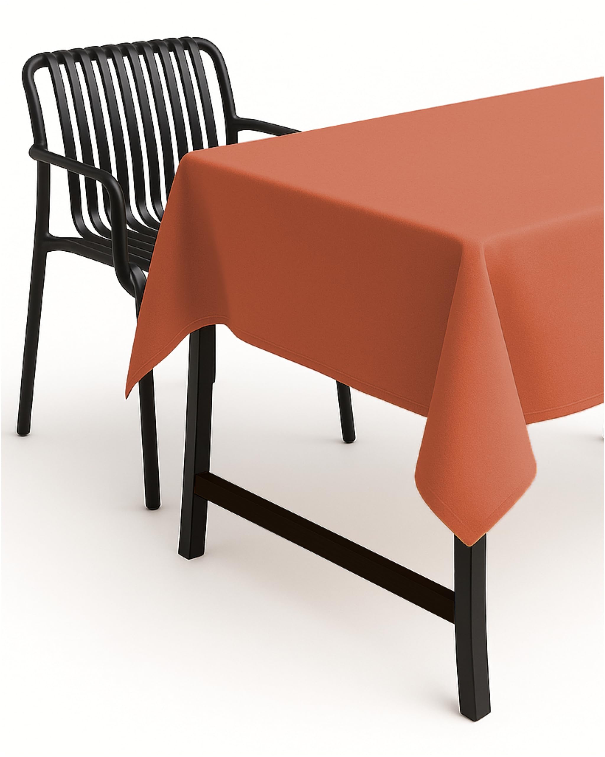 texpot Tablecloth 160 cm Round Terracotta Linen Look Lotus Effect Stain Protection Non-Iron Tablecloth