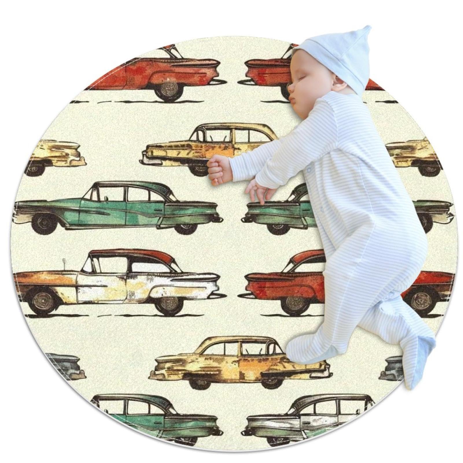 Tapis de salle de bain rond en plumes de paon de 1m pour chambre