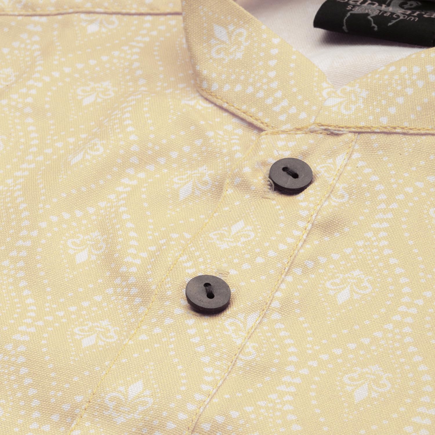 Sanwara Boy Printed Yellow Floral Pattern Kurta (28) 4