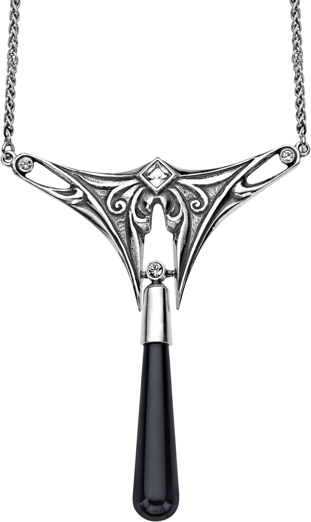 Van Kempen Art Deco Glass & Swarovski Crystals Necklace in Sterling Silver