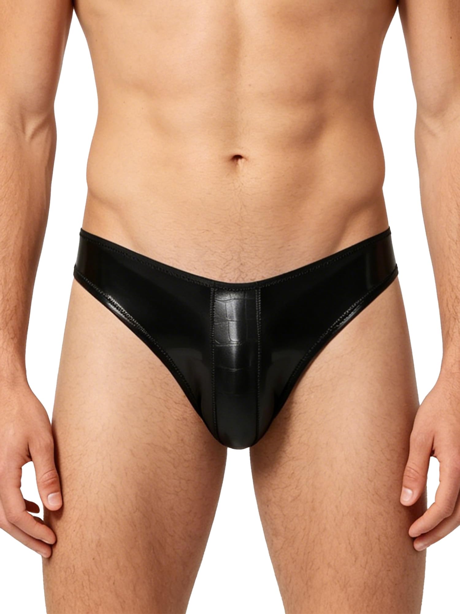 Herren Latex Mini Slip Herren G String Glänzend Metallic Tanga Bikini Briefs Triangle Unterhose Strings Bikinislip Club