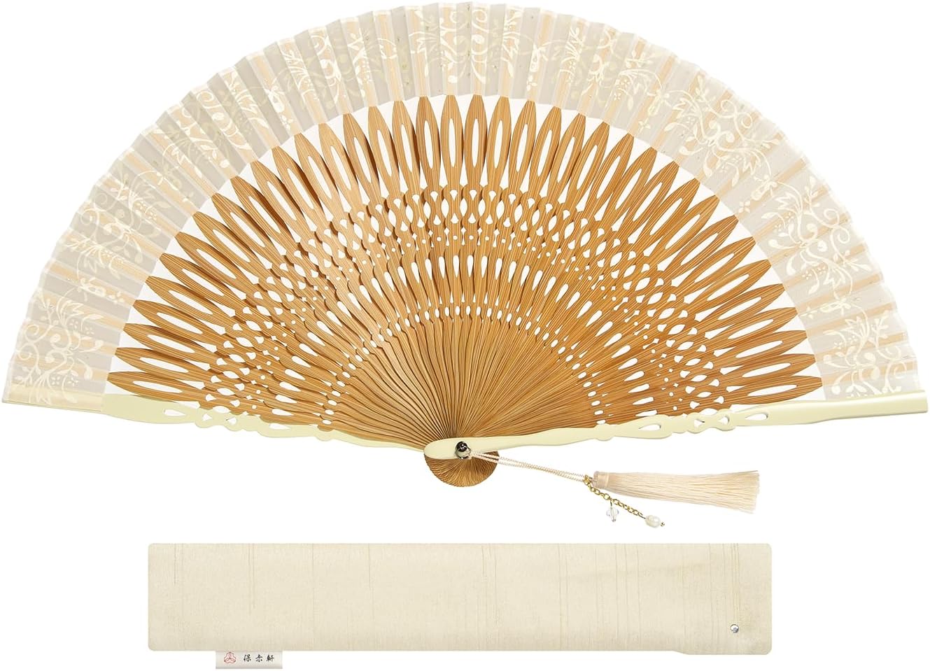 日本刀 鍔 大 花と破れ扇の図 真鍮象嵌 責金 8.5✕ ☆X1701