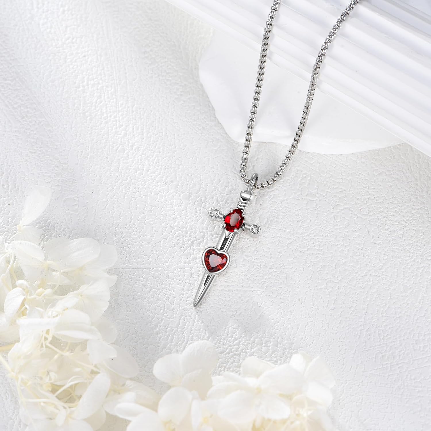 Sword Necklace 925 Sterling Silver Gothic Dagger Pendant Master Sword Jewelry for Men Women - Image 4