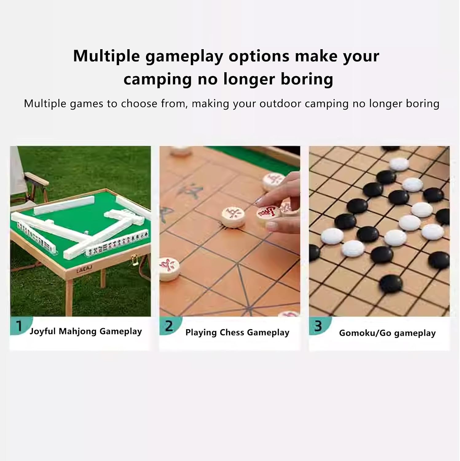 Folding Mahjong Table,23" Foldable Mahjong Table with Mahjong Tiles Set,Portable Majong Table for Mahjong,Domino,Poker,Card Game