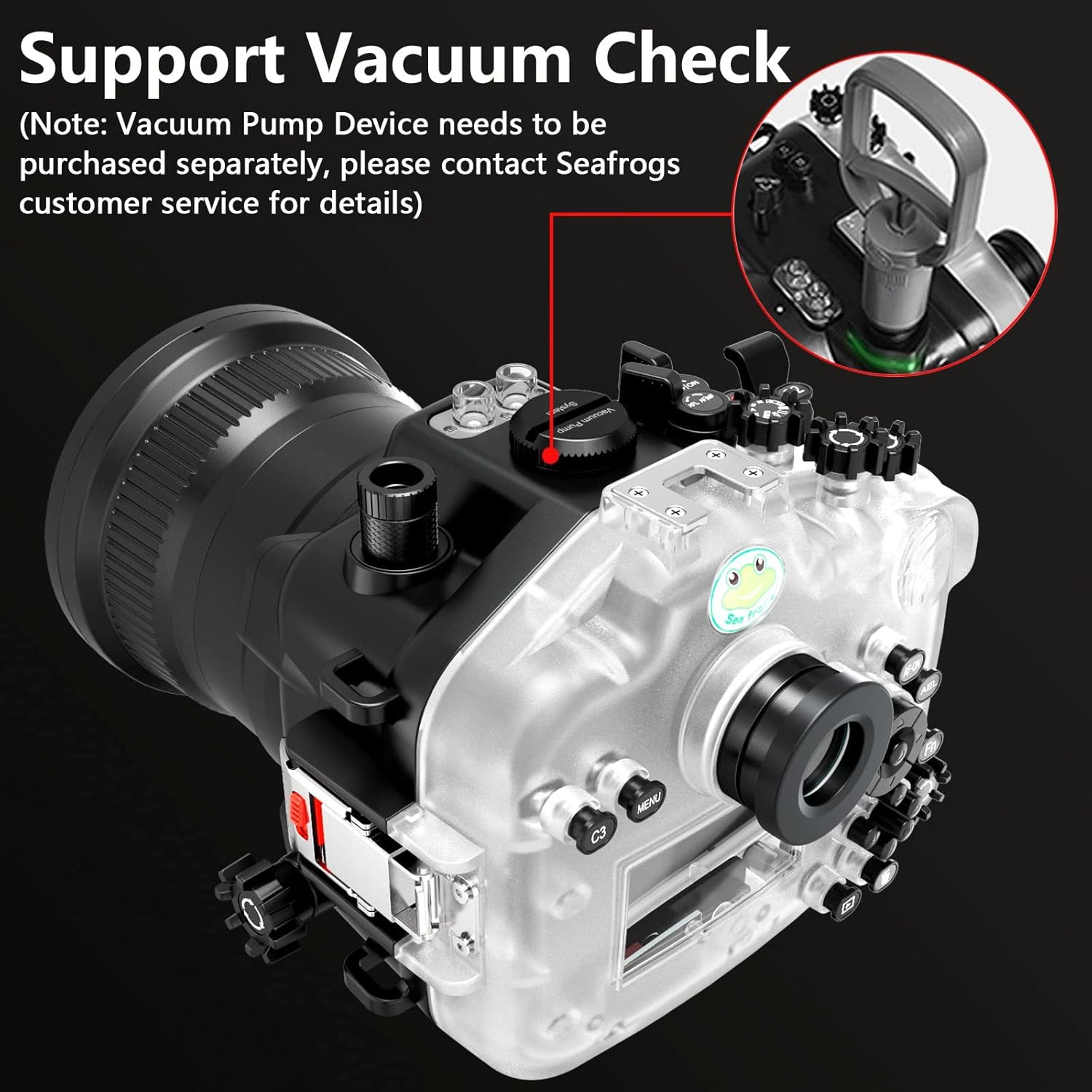 Seafrogs Underwater Housing for Sony A7M4 Alpha7 IV (ILCE-7M4 /a7 IV), [40M/130FT] Waterproof Scuba Case for Sony A7M4 A7 Mark IV A74, with Standard Port