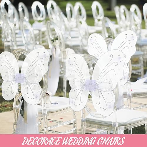 Miniatura 12 de Chivao 20 piezas de alas de hada, alas de mariposa, para cumpleaños, boda, decoración de Halloween, fiesta, accesorio para niños y niñas Bonito