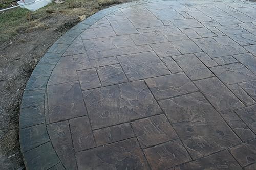 Juego de rodillos para sellos de hormigón para bordes decorativos (azulejos de pizarra cuadrada de 8 pulgadas) para concreto estampado y