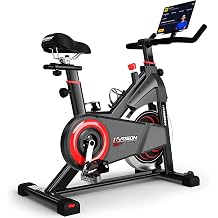 HARISON Exercise Bike for Home, Magnetic Indoor Cycling Bike with Quiet Dual-Belt Drive, 380 LB Capacity Exercise Bike, Adjustable Resistance Stationary Bike with Push-to-Stop, App Compatible