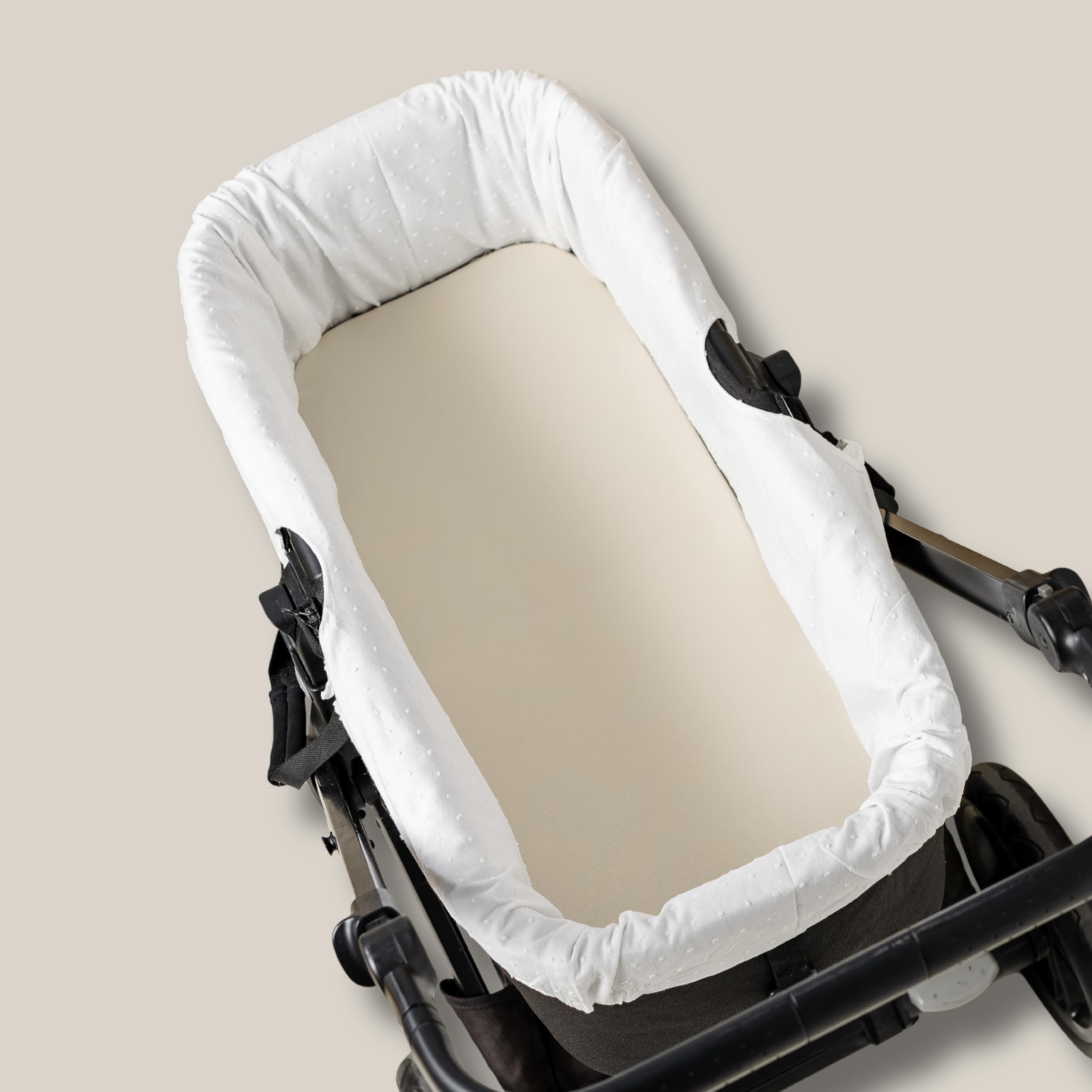 Thermikoa Rivestimento Navicella Universale in tessuto in cotone plumetis – Copertura Copri Neonato Carrozzina, Fodera Interno, Lenzuola Carrozzina Neonato (Bianco)