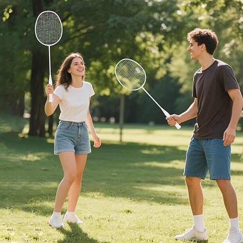 Miniatura 6 de Raqueta de bádminton, raquetas de bádminton, ofensivas y defensivas, ligeras de fibra de carbono de 2.65 oz de una sola pieza, moldeadas