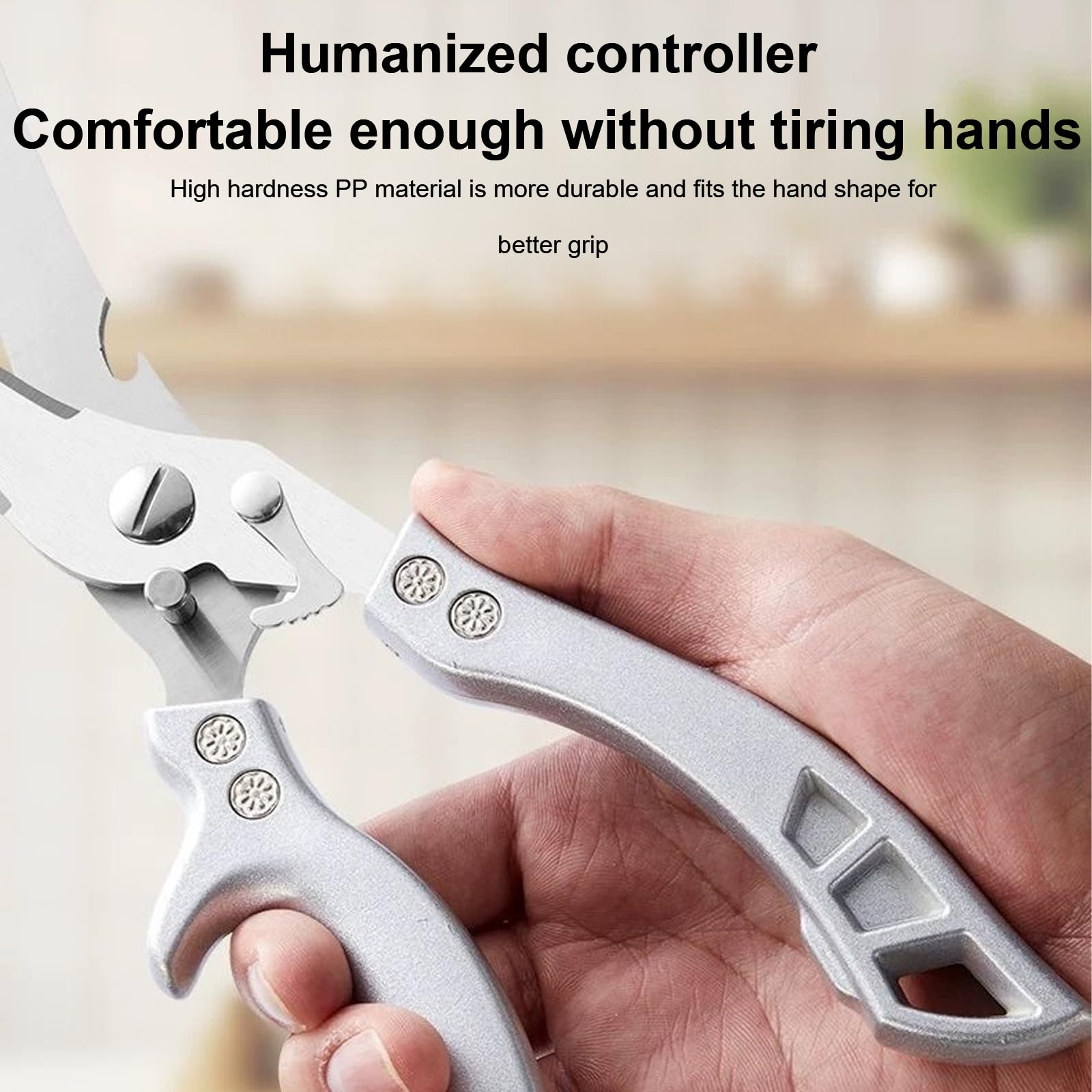 Tijeras para Aves Profesionales de Acero Inoxidable - Cuchilla Dentada, Tijeras de Cocina para Cortar Pollo, Carne con Huesos, Verduras y Pescado