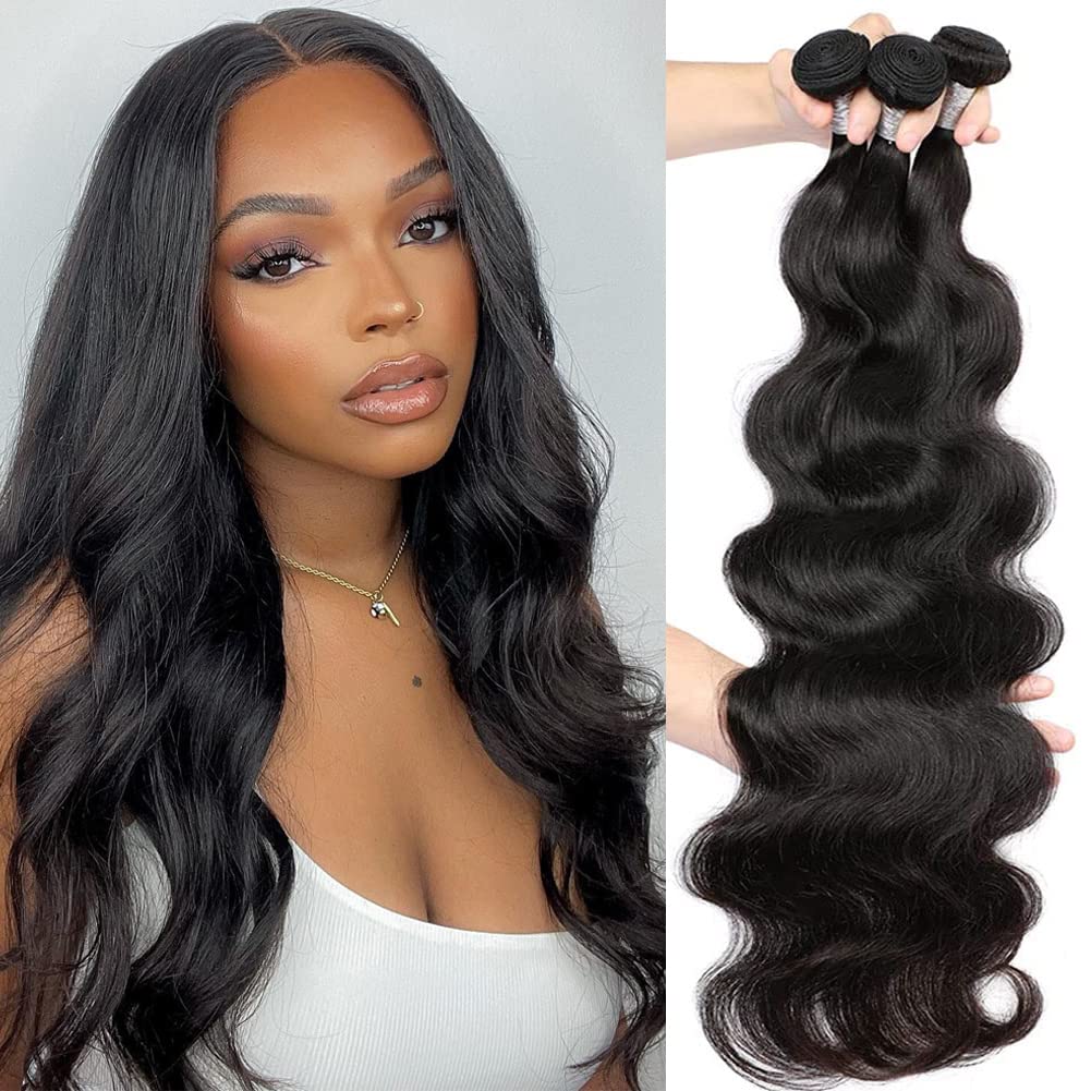 Amazon.com : Body Wave Bundles Human Hair 100% Unprocessed Brazilian ...