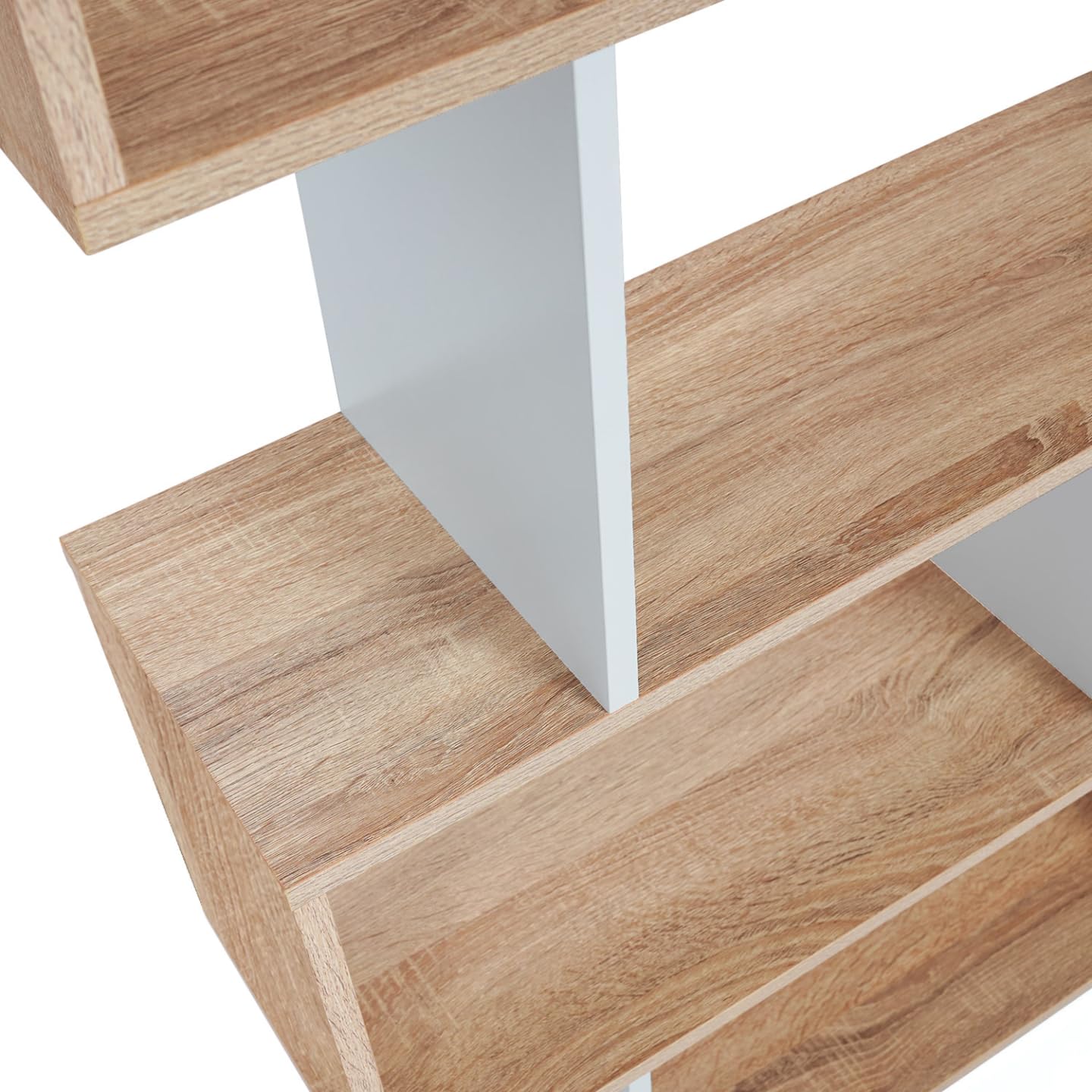 IDMarket - Libreria a S SOFIA in legno ed effetto bianco 189 cm