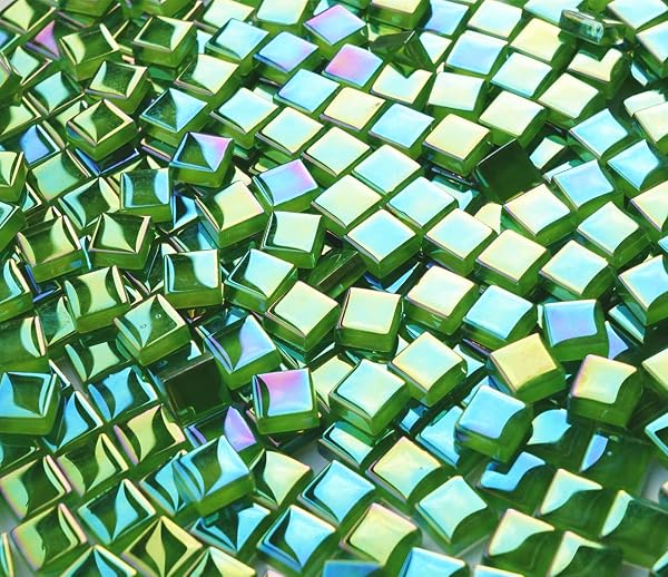 330PCS Lush Green Iridescent Mosaic Tiles
