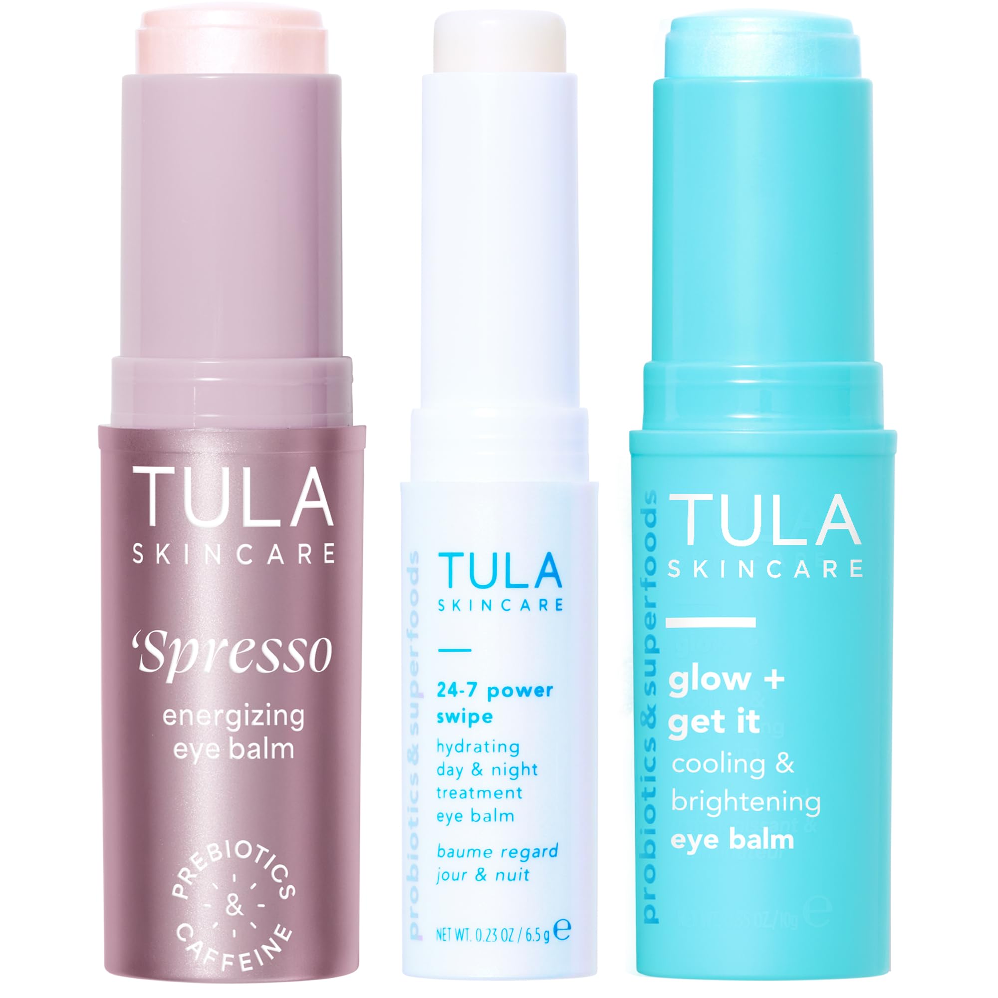 TULASkin Care Eye Balm Extravaganza - Dark Circle Under Eye Treatment, Instantly Hydrate and Brighten Undereye Area & Leave the Ultimate Glow, 3-Piece Kit