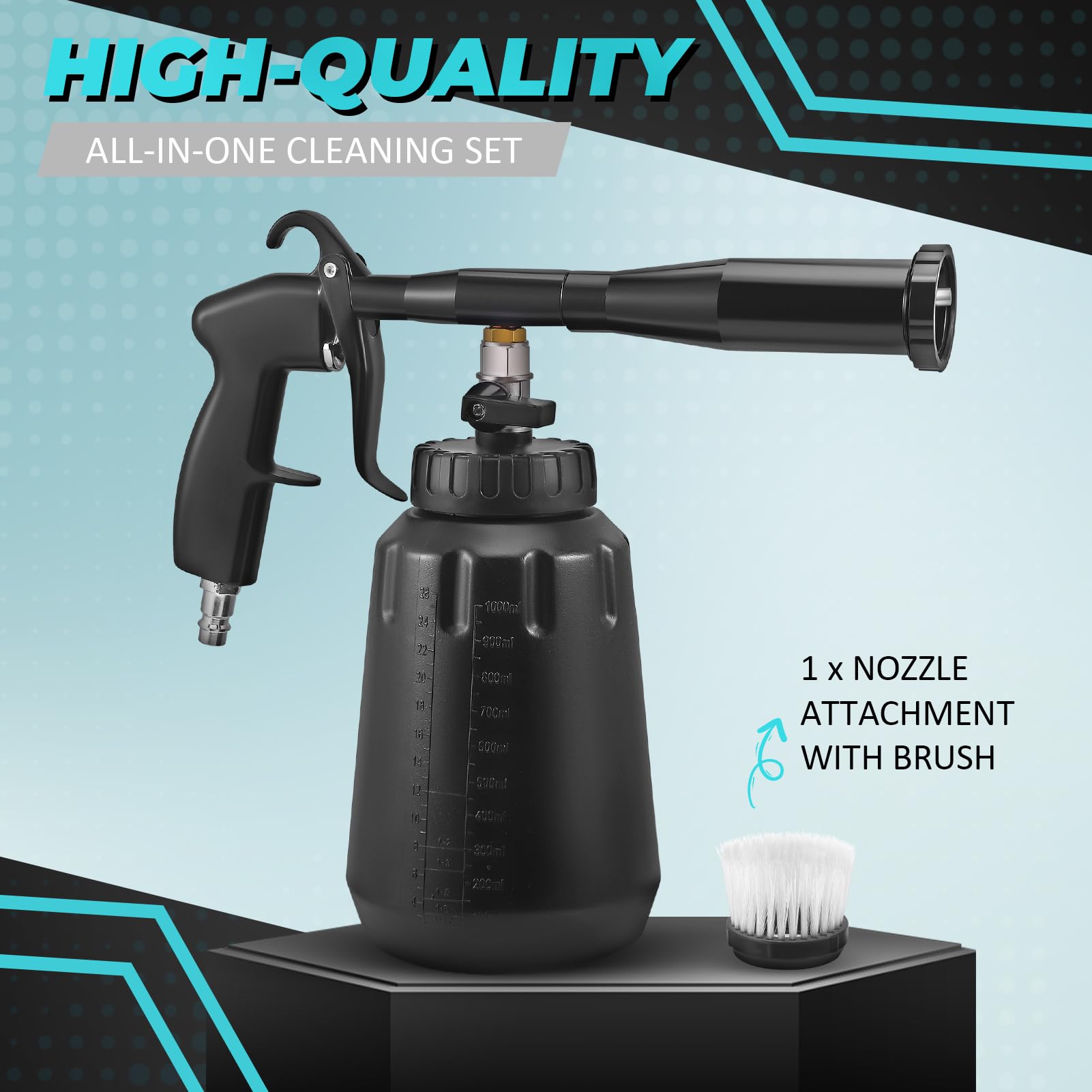 Pistolet De Nettoyage à air comprimé avec kit d'accessoires,pistolet de nettoyage,nettoyeur à air comprimé,nettoyeur d'intérieur,de lavage soufflage automobile