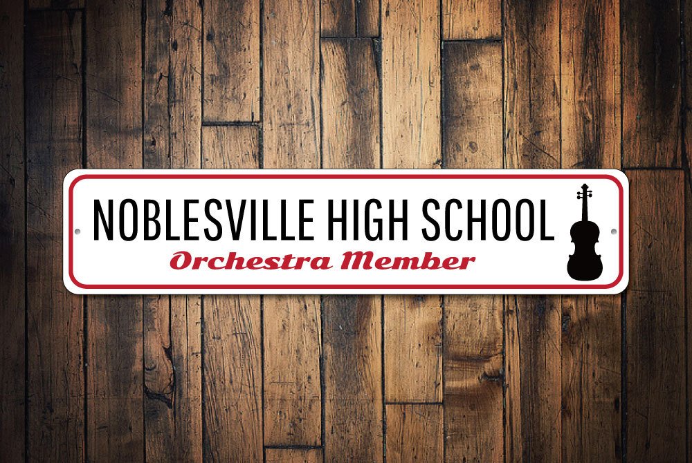 Orchestra Member Sign, Music Sign, Gift For Musician, Music Lover Gift, School Band Custom Violin Metal Sign - Quality Aluminum High Schools, Metal Signs Tin Plaque Wall Art Poster 18"x4"