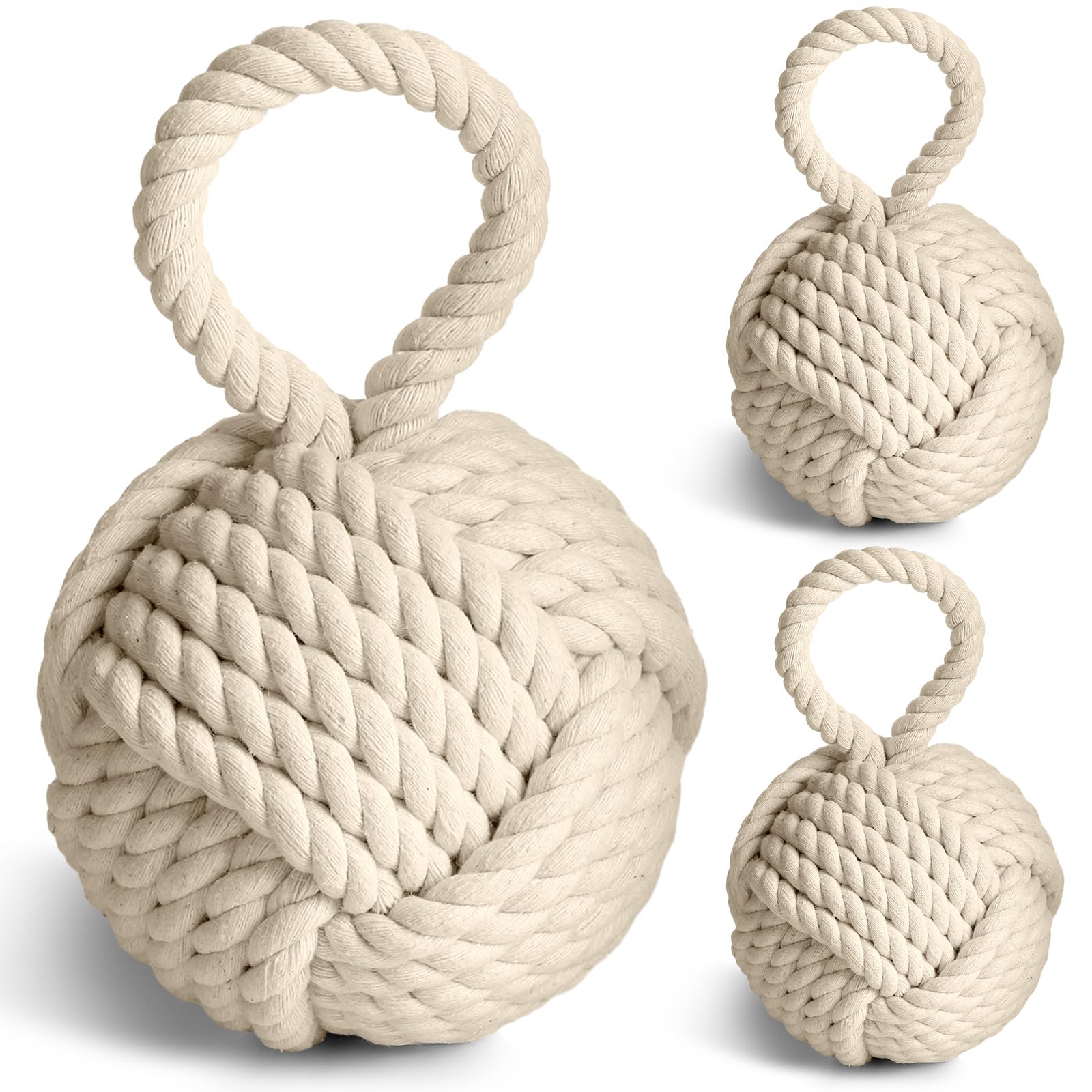 Amazon.com: Tenceur 3 Pcs 3 Lbs Decorative Door Stop Rope Knot with ...