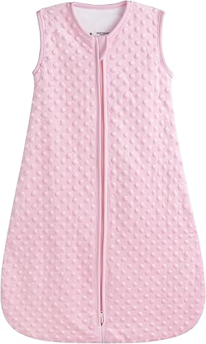 BABYINABAG Saco de dormir y saco de dormir para bebé, diseño de lunares de felpa, 1.25 tog para bebés y niños pequeños (mediano (10-24 meses)