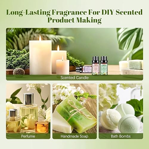 Miniatura 20 de Juego de aceites esenciales de panadería, aceites aromáticos de 6 x 0.3 onzas líquidas para difusores del hogar, fabricación de velas y jabón
