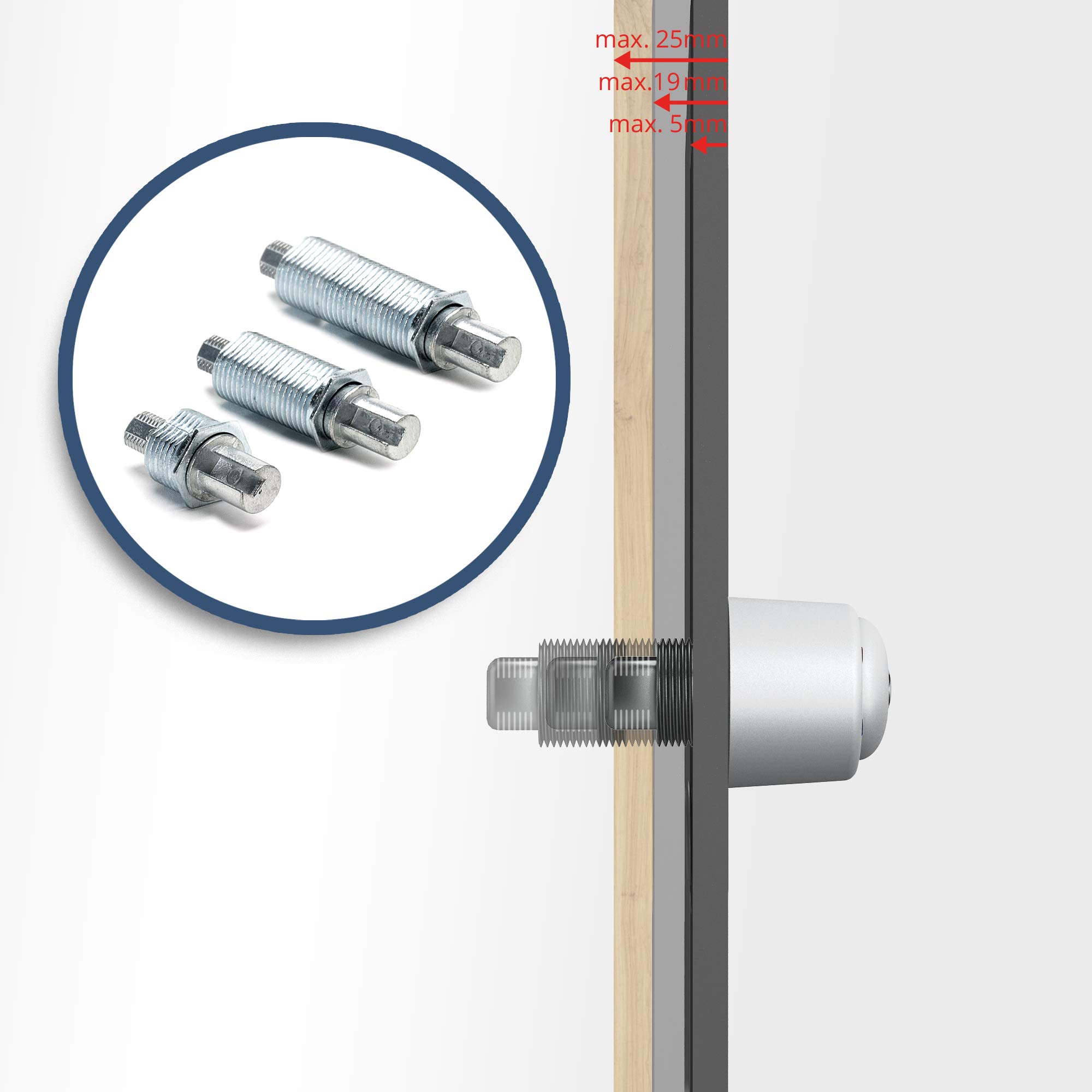 KitLock Elektronikschloss KL1000 | für Spinde Schließfächer und Möbel | schlüssellos mit Zahlenschloss | horizontal Linkshänder | silber