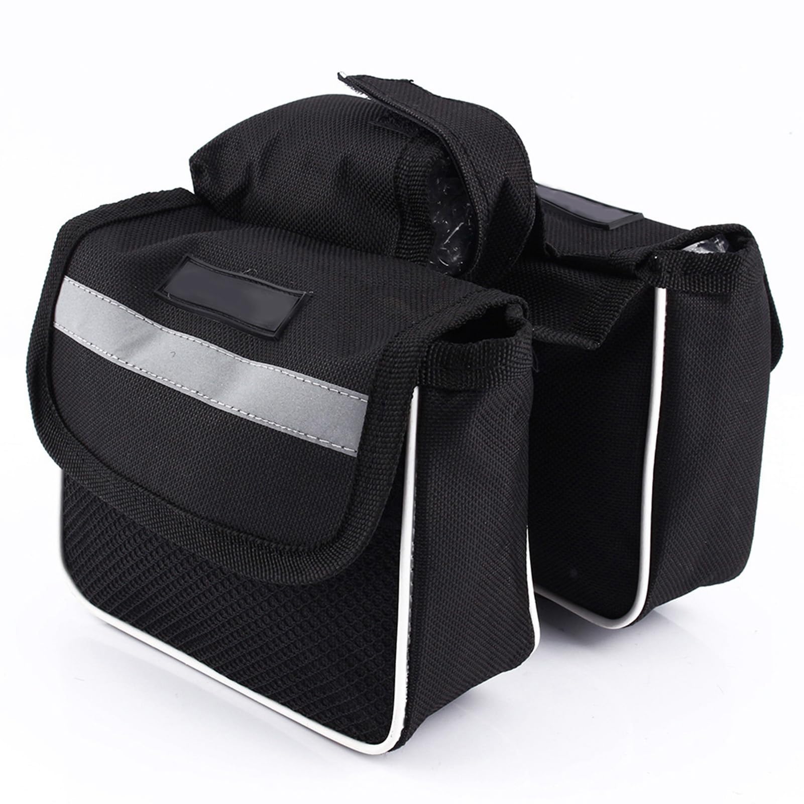 Cycling, Saddle Front Tube Bag Double Frame Frame Bag Side Pouch Black