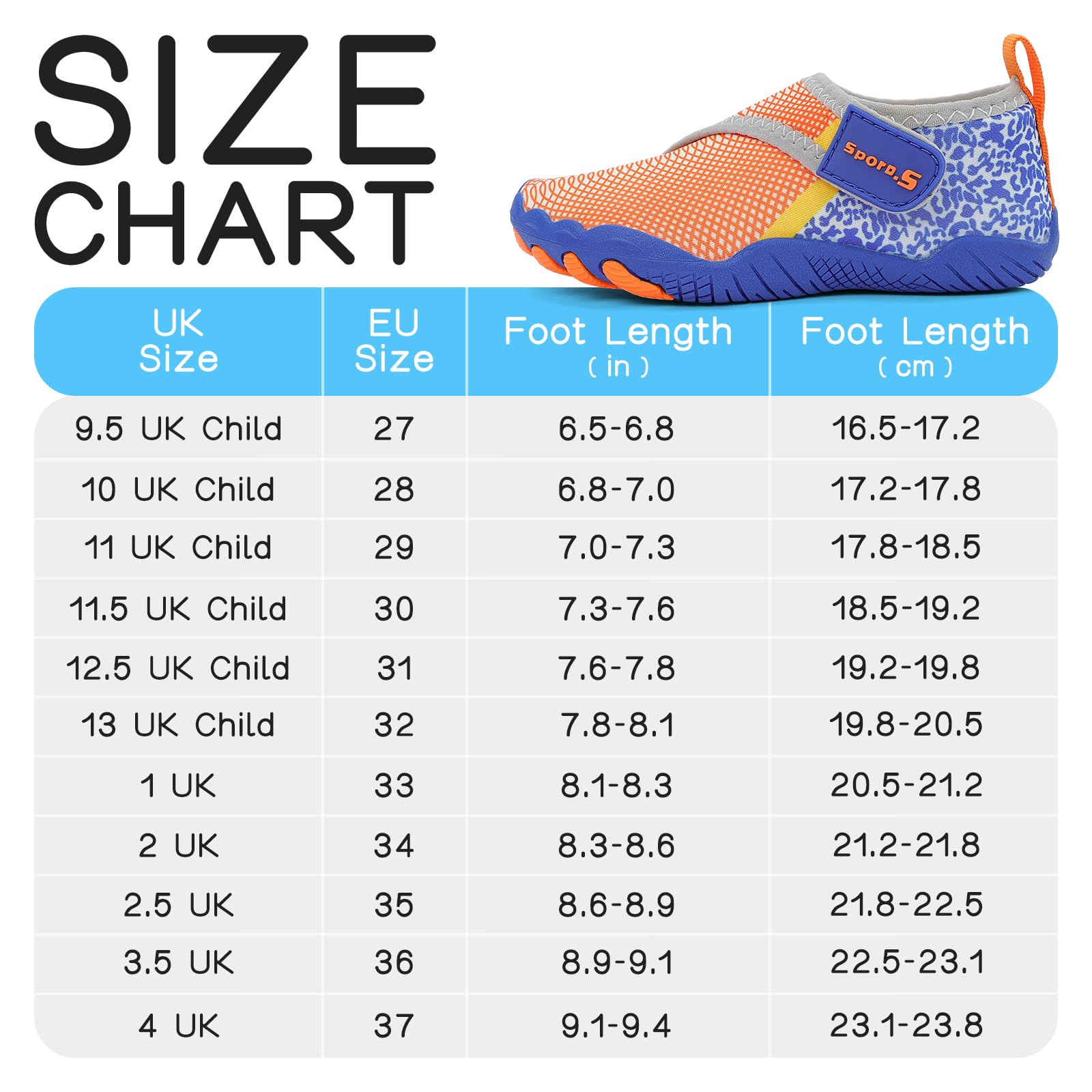 MASOCIO Buty kąpielowe dla chłopców i dziewczynek, buty do pływania, dla małych dzieci, antypoślizgowe, szybkoschnące, rozmiar 27-37 EU