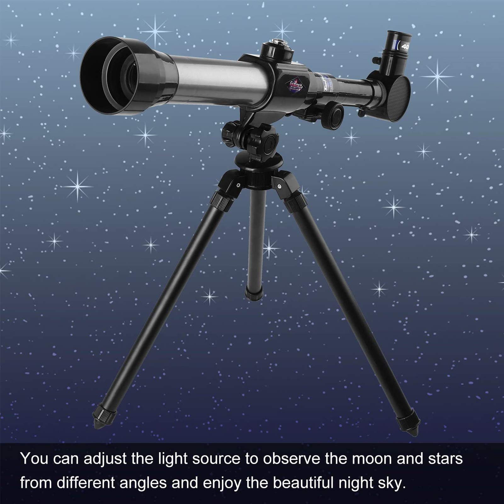Teleskop dla dzieci początkujących dorosłych, teleskopy dla dzieci 20X 30X 40X powiększenie teleskop astronomiczny z regulowanym statywem i lunetą