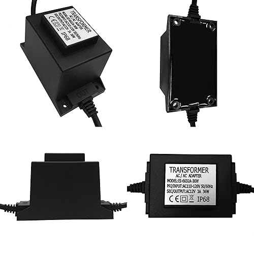 Miniatura 4 de Transformador de CA impermeable de 12 V 3 A, 36 W, fuente de alimentación LED de 110 V-120 V CA a 12 V CA, convertidor de voltaje, controlador LED,