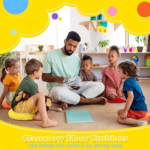 Miniatura 7 de Fumete Cojines redondos de 16 pulgadas para niños y niños pequeños, asiento flexible para muebles de aula, almohada de suelo para el hogar,