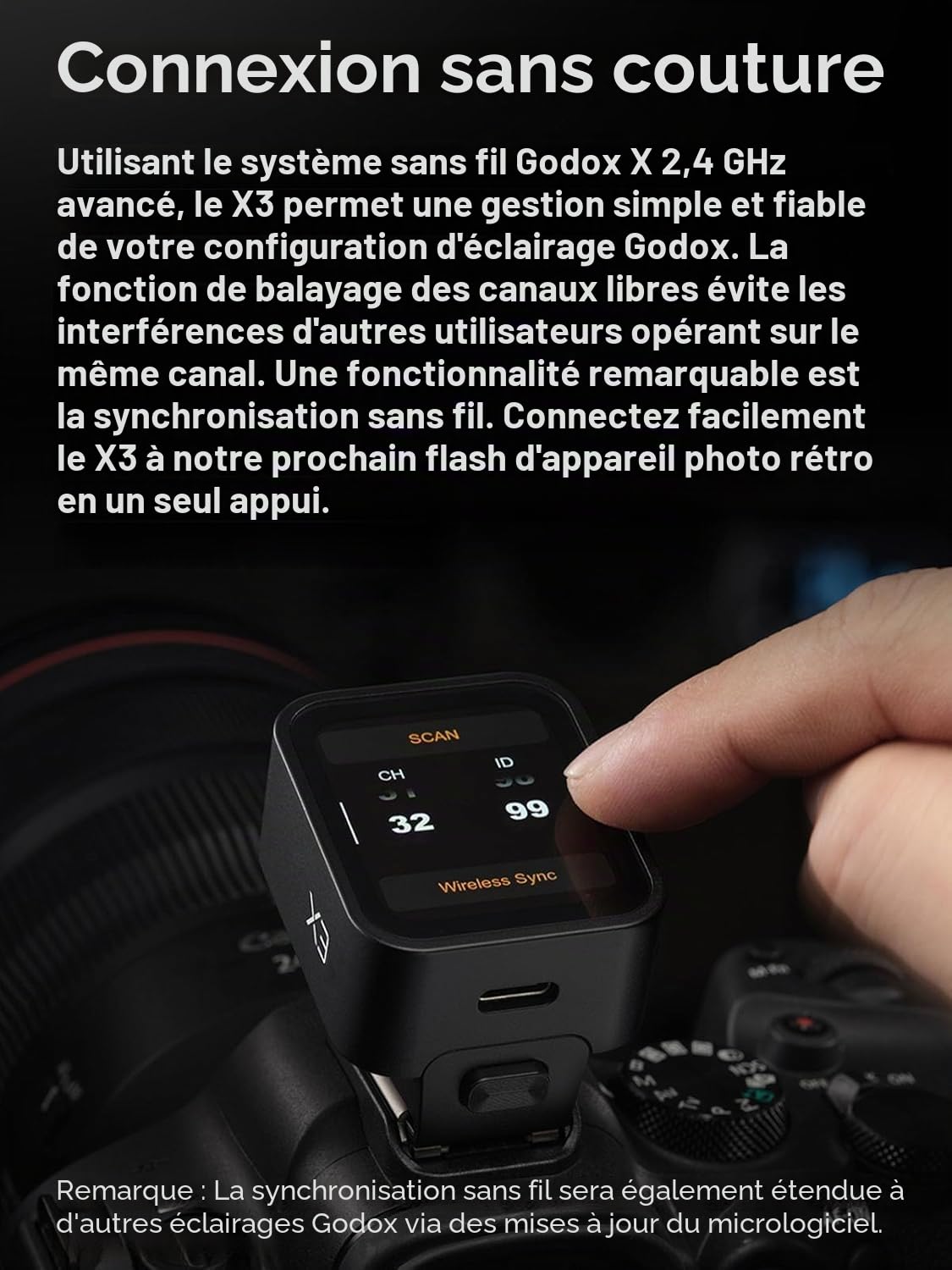 Godox Déclencheur X3 LTTL sans fil pour Leica, écran tactile OLED, batterie au lithium intégrée, compatible avec les modèles Leica TYP-601, Q2, CL, M10 et SL2, et une large gamme de flash Godox