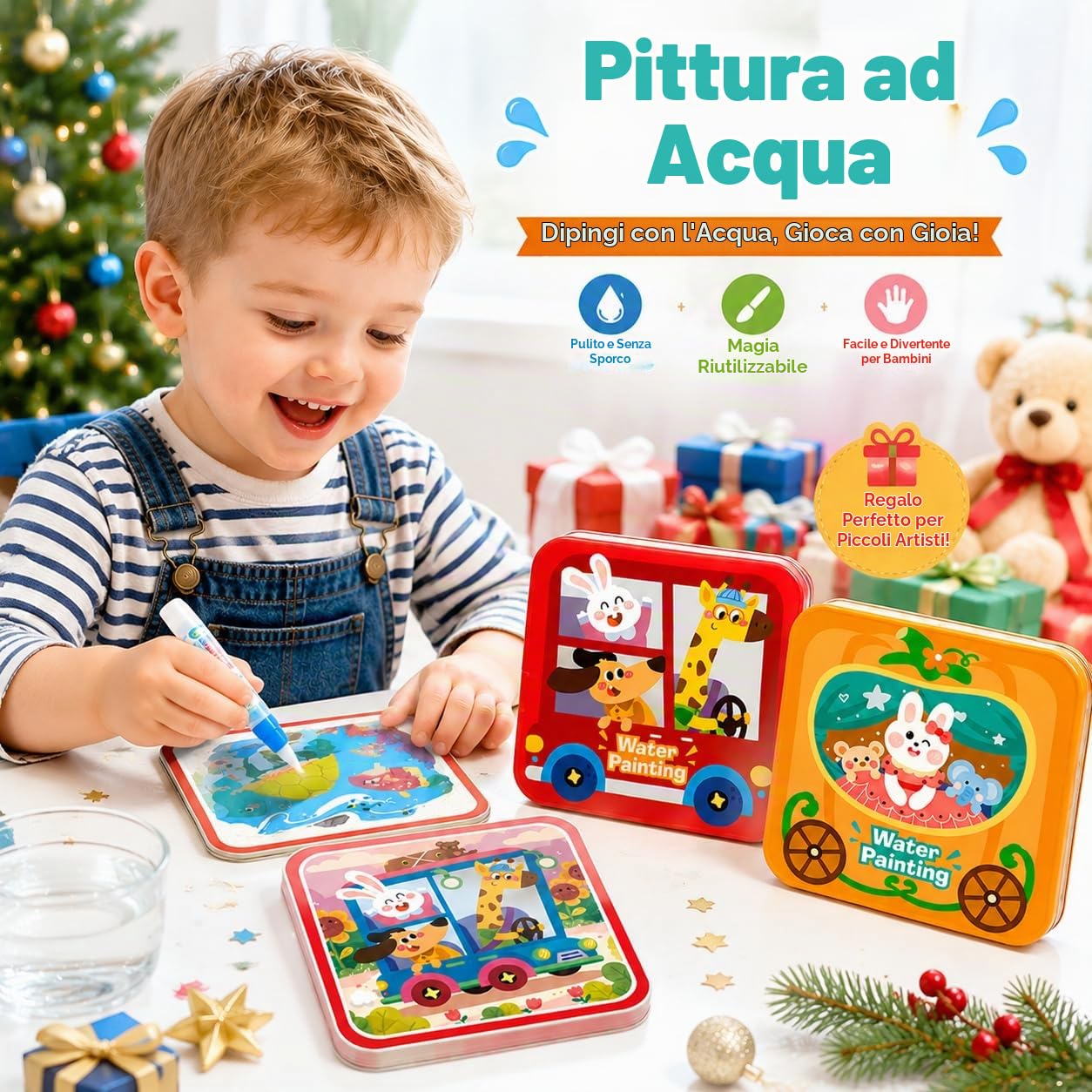 Tangdudu Set 2 Libri Magici Riutilizzabili per Colorare Bambini 1 Anno+ — immagine 7 di 15