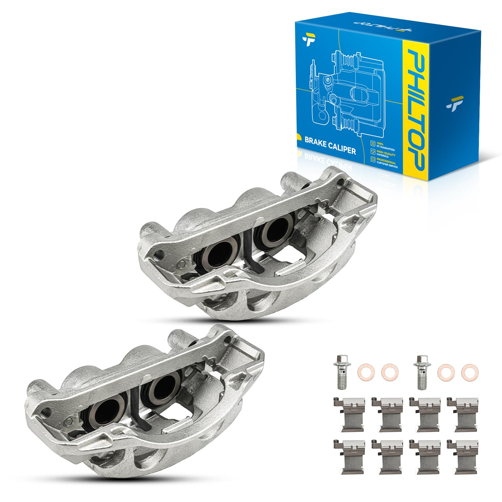 PHILTOP Front Brake Caliper w/o Pads Fit for 2011-2019 Silverado 2500 HD