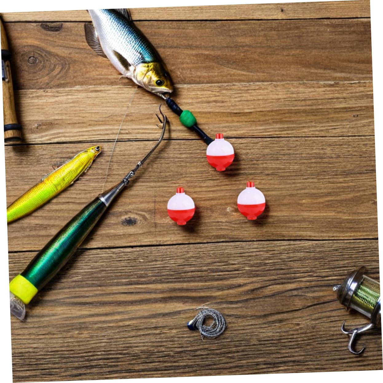 Toyvian Galleggianti Rotondi da Pesca in Plastica 50 Pezzi, Facili da Assemblare e Sostituire, Accessori per Esche per Pesca Esche in Acqua Dolce e Salata