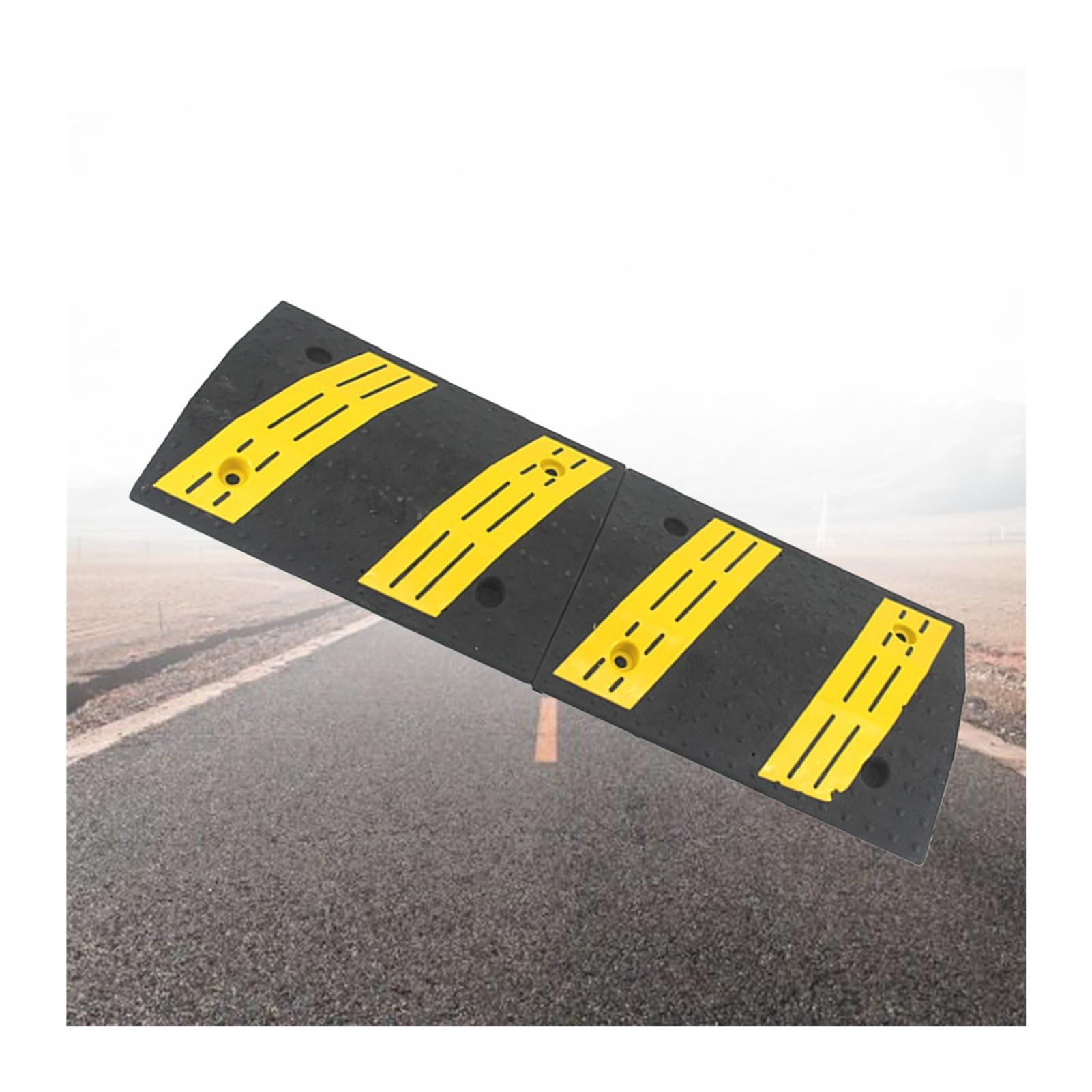 TIANQIHAO Rubber Speed Bump,Traffic Calming Hump,Driveway Modular Heavy Duty Speed,Rated 22,000 Lbs,Bolt-Down For Asphalt Concrete Gravel Driveway