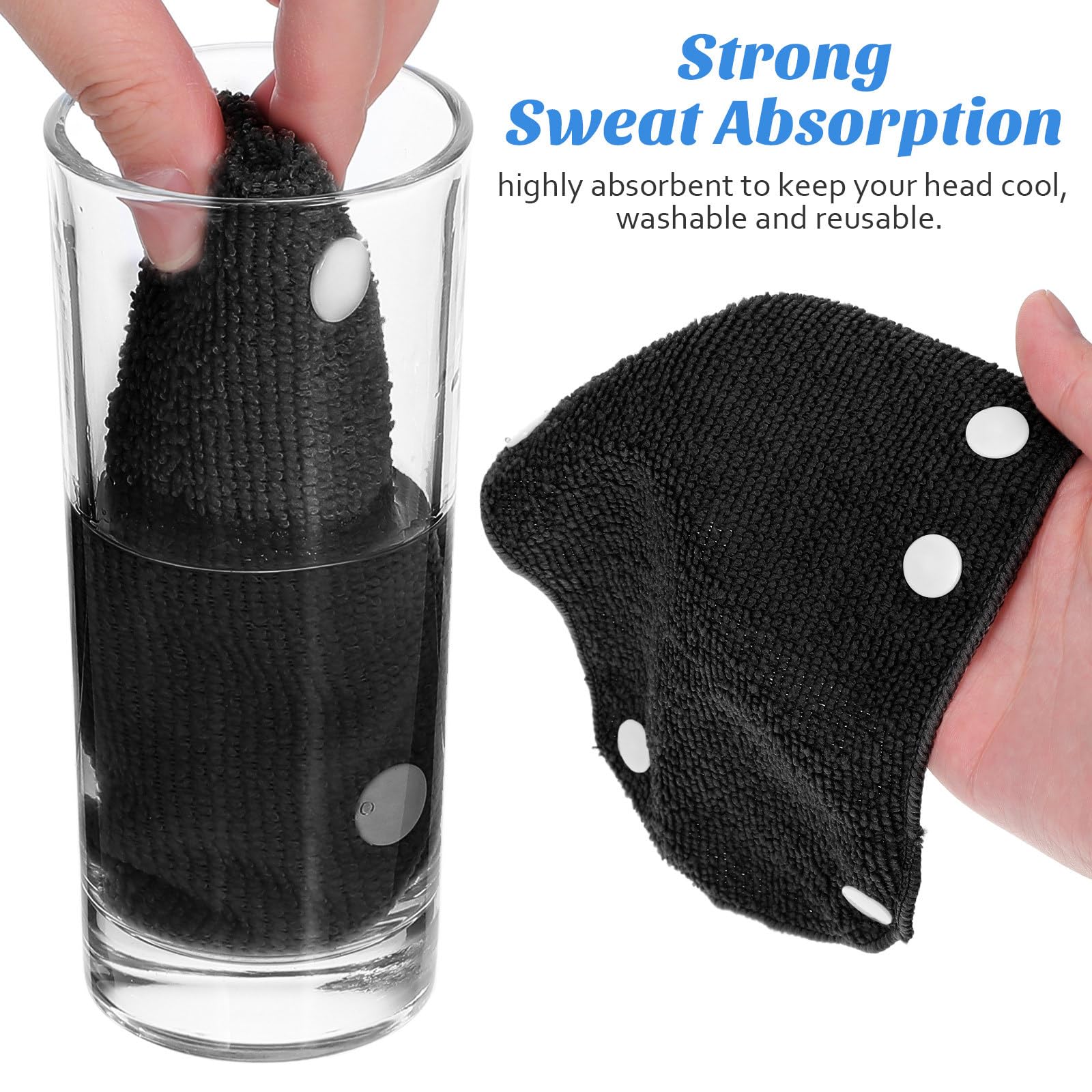 iplusmile 10pcs Hard Hat Sweatband Replacement Sweatband Liner Reusable Safety Hat Sweatband Snap Moisture Wicking Pad Accessories Replacement For under Hard Hat Helmet - Image 3