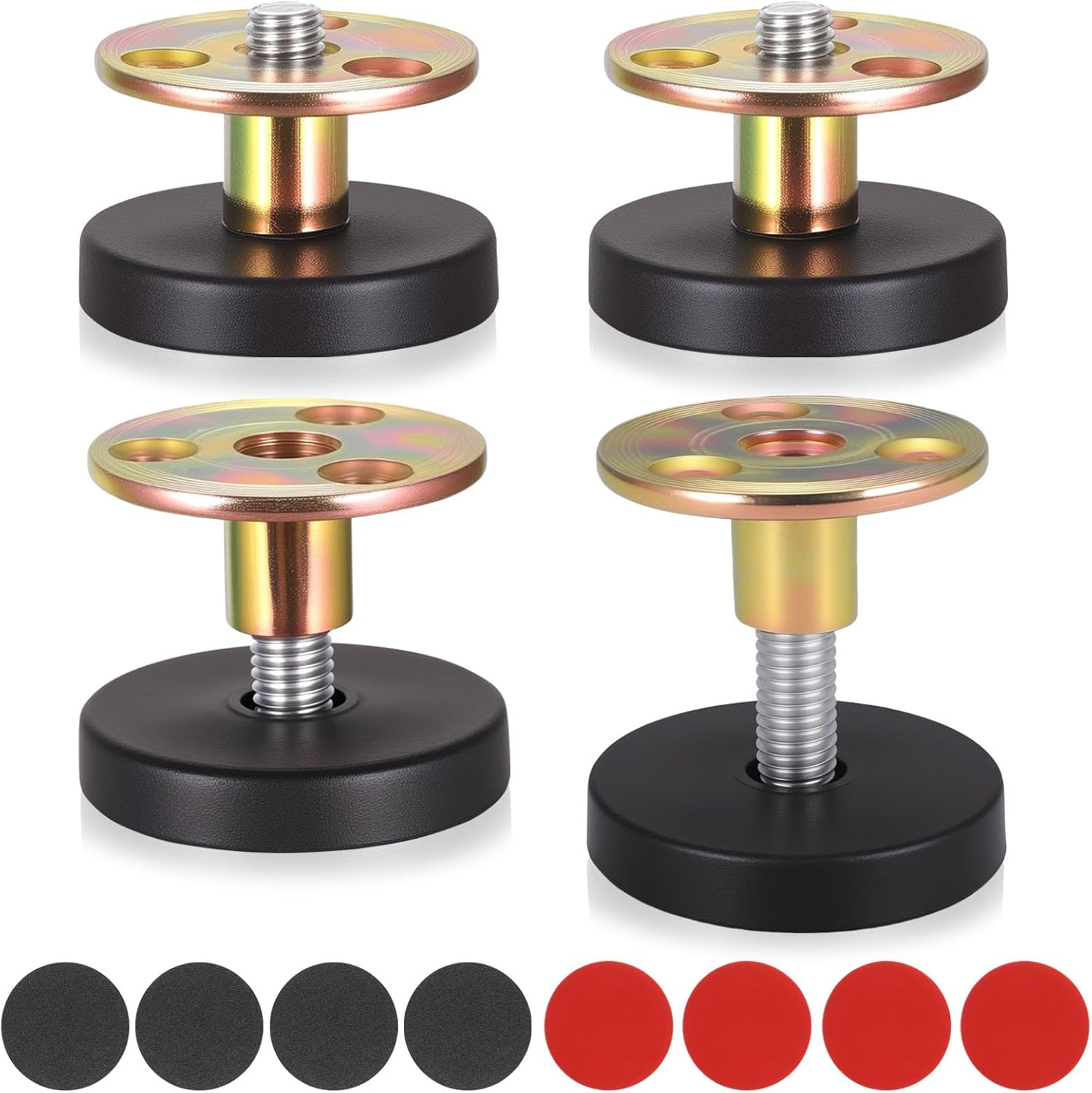 Set of 4 Furniture Feet, Adjustable, 27-40 mm Furniture Feet, Height Adjustable Feet, Sofa Feet for Tables, Cupboard, Feet, Bed Feet, Adjustable Feet, Furniture Feet, with Damping Pads and