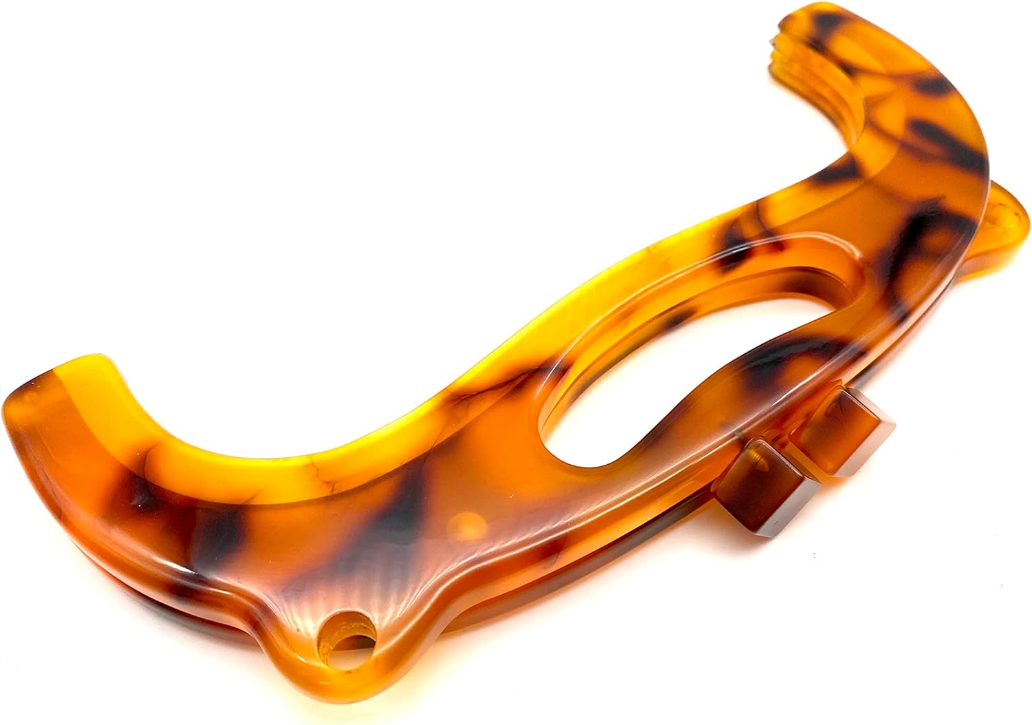 3dancraftit Acrylic Resin Arch Screw in Bag Clutch Purse Frame with Chain Loops for Purse Bag Making 10 1/4" x 2" / 26cm x 10cm Tortoise M90