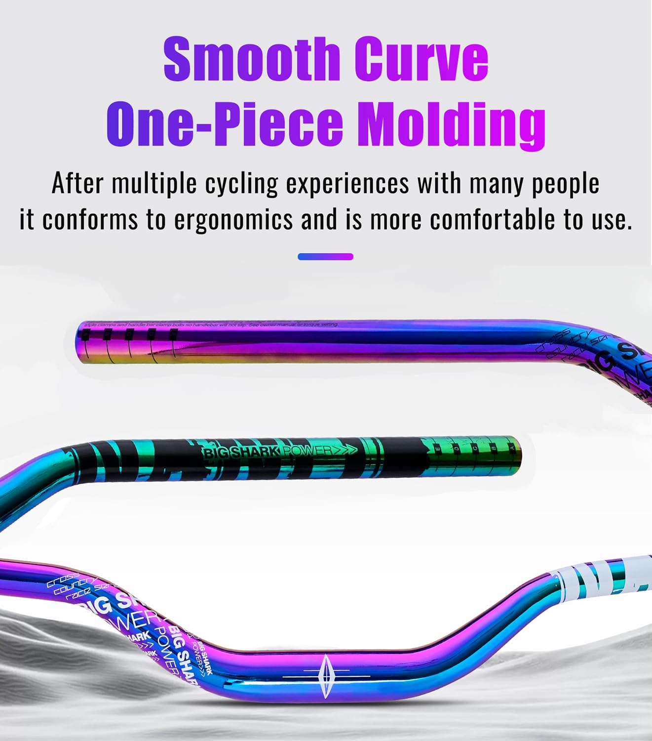 Guidon de VTT surélevé 50 mm en Alliage d'aluminium coloré Arc-en-Ciel AM XC DH Racing Rise 31,8 x 780 mm