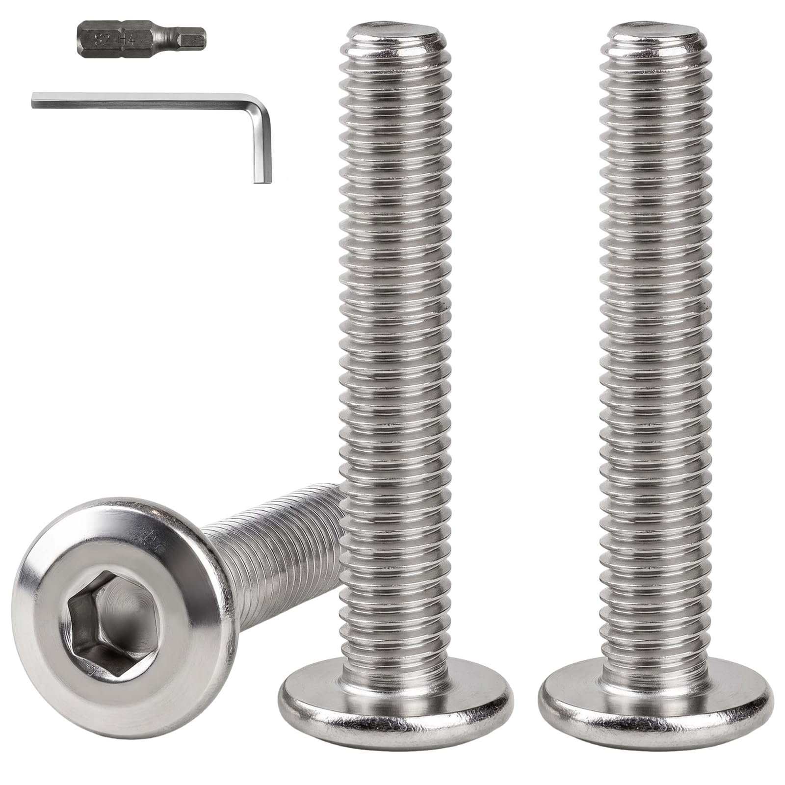 HHXUUAN 20Pcs M6 Bolts, M6 x 50mm Flat Head Hex Socket Screws