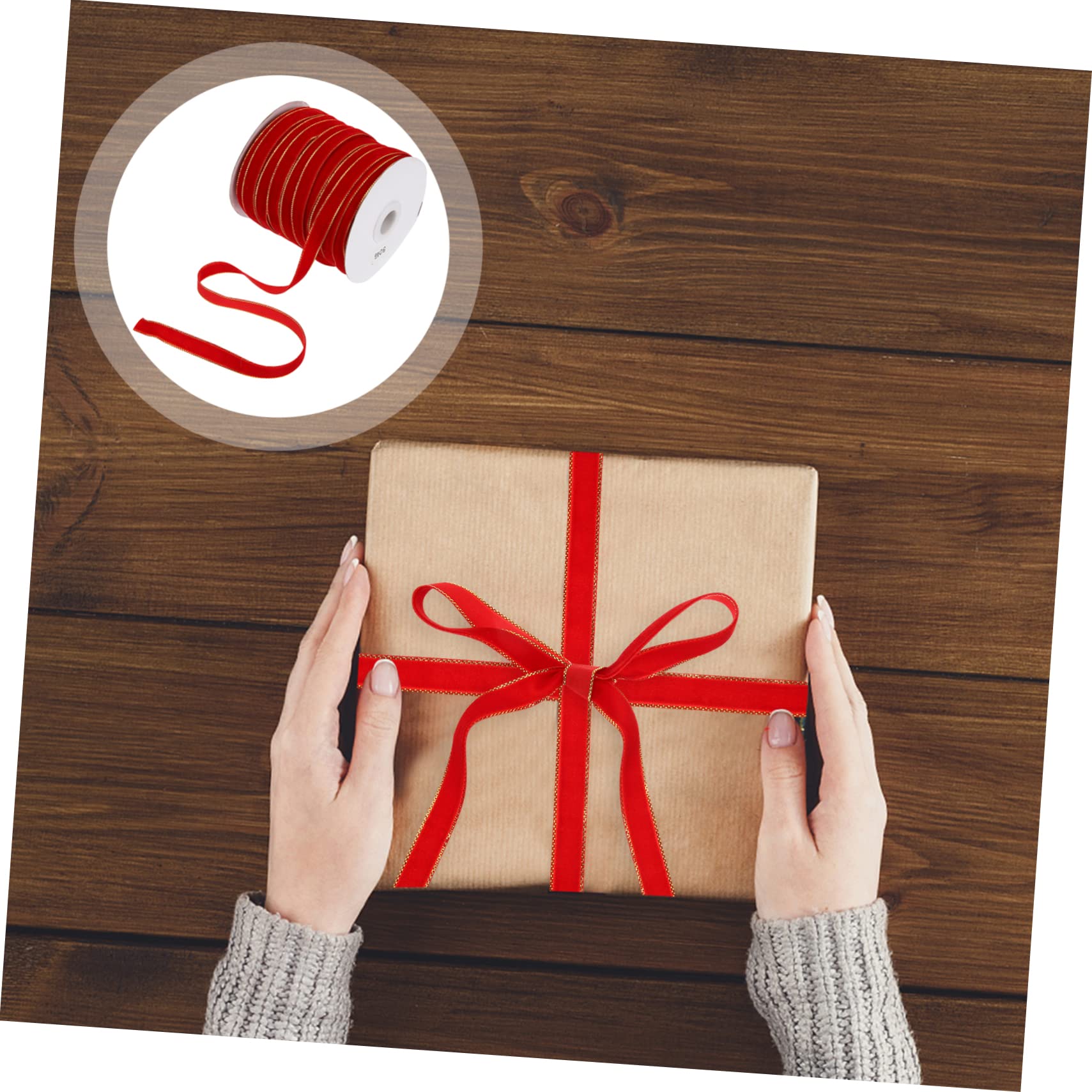 SHINEOFI 3rollen Velour Ribbon Für Weihnachtsdeko Yards Rot Für Bastelarbeiten Geschenkverpackungen Und -projekte Für Festliche Anlässe Und Dekorationen