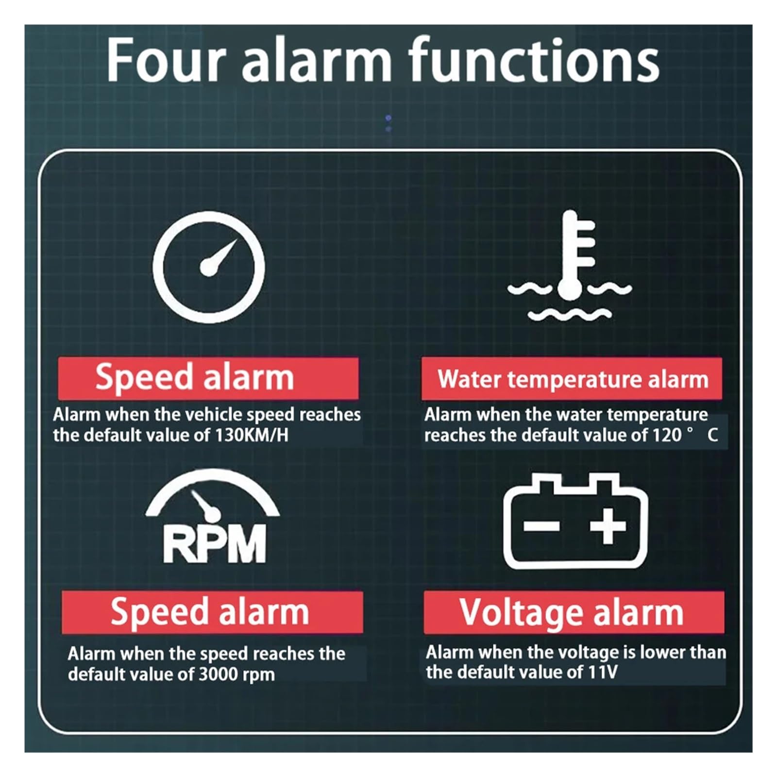 Auto HUD Projektor Samochodowy Alarm Head Up Wyświetlacz Prędkościomierza Przednia Szyba(Km h light)