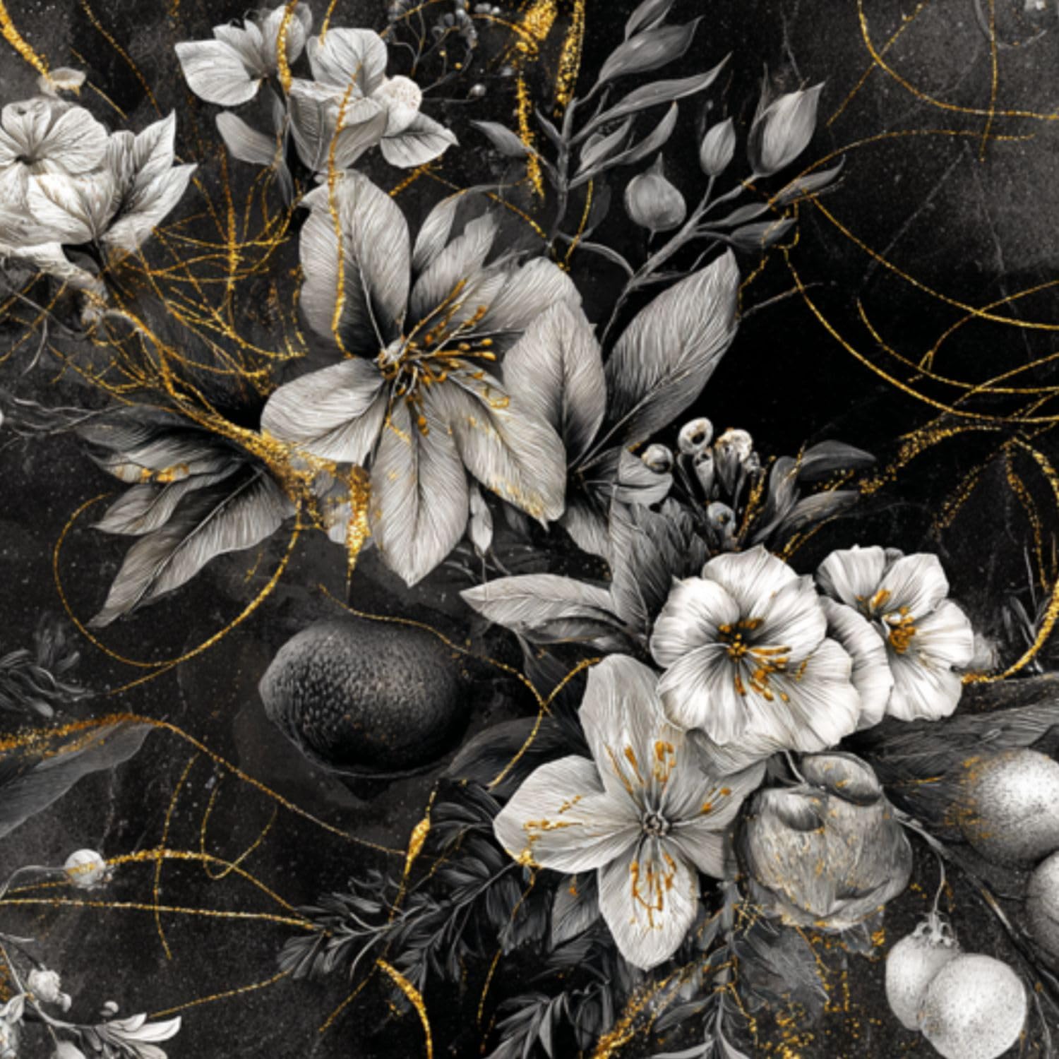 DERUINVAIO Self Adhesive Feature Removable Sophisticated Botanical Peel and Stick Vinyl Wallpaper Roll, Sticky Lining Paper for Bedroom, Living Room, Kitchen Walls