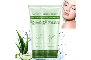 Sevenchic Aloe Vera Exfoliating Gel: Gentle Organic Aloe Vera Scrub for Radiant Skin