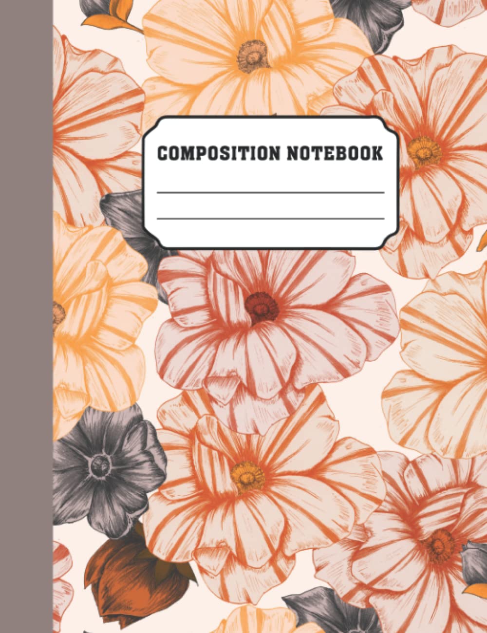 Composition Notebook: Wide Ruled Botanical Illustration Inside-out | 7.5 X 9.75", Lined Paper | Aesthetic Floral Vintage Art Journal | Perfect Gift For Flowers & Nature Lovers