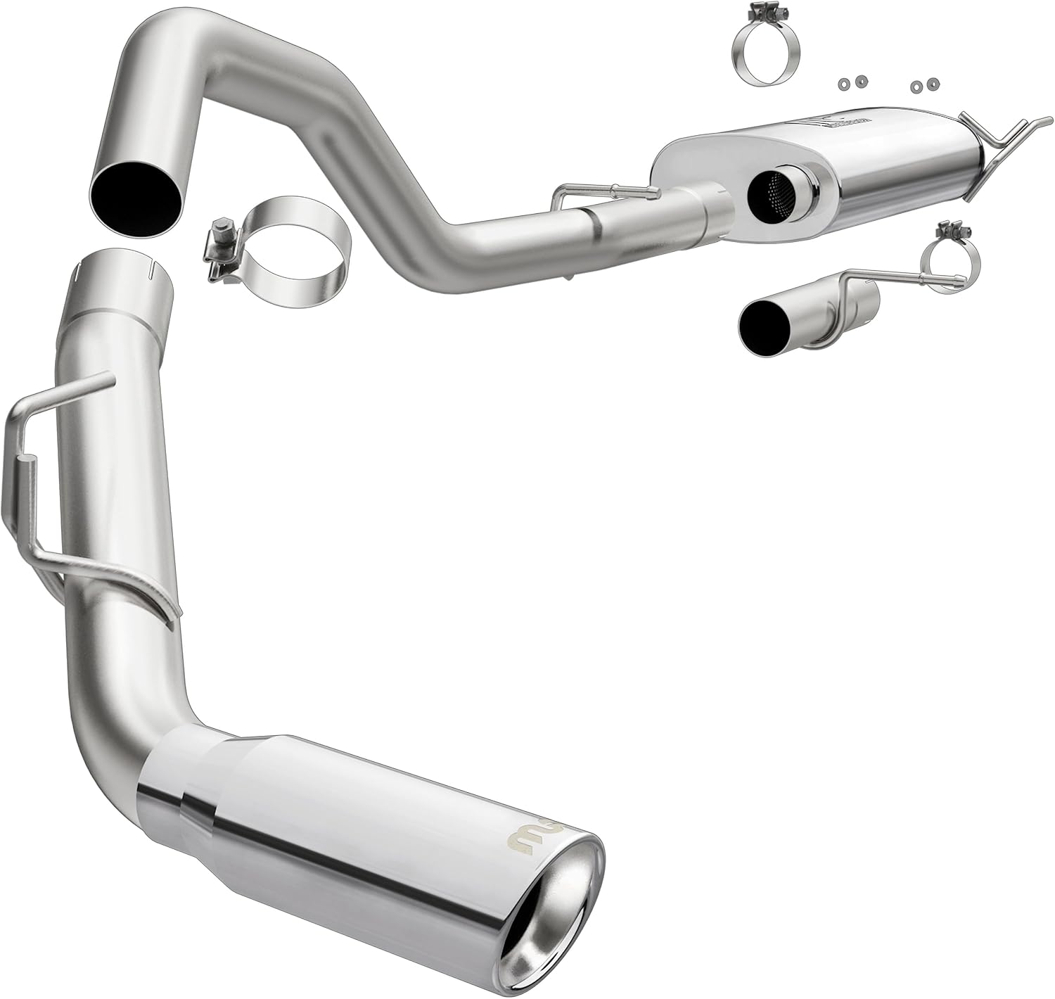 MagnaFlow Cat-Back Performance Exhaust System 19424 - Street Series, Stainless Steel 3in Main Piping, Single Passenger Side Rear Exit, Polished Finish 4in Exhaust Tip - Expedition Exhaust Kit