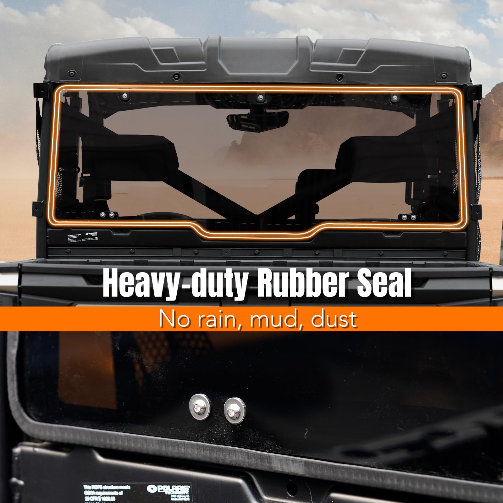 HAKA TOUGH Rear Window for 2017-2023 Polaris Ranger XP 1000/Crew, 2020 ...