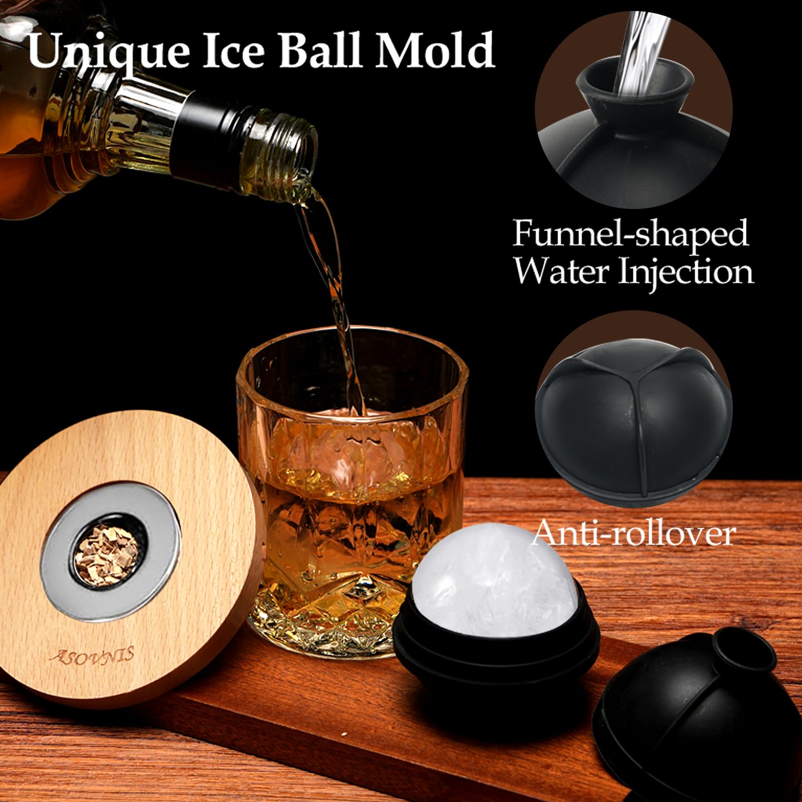 Kit affumicatore per whisky con torcia, 6 sapori di trucioli di legno, 2 bicchieri, 6 pietre, kit infusore per cocktail, bevanda vecchio stile, regalo di compleanno per uomini, papà (senza butano