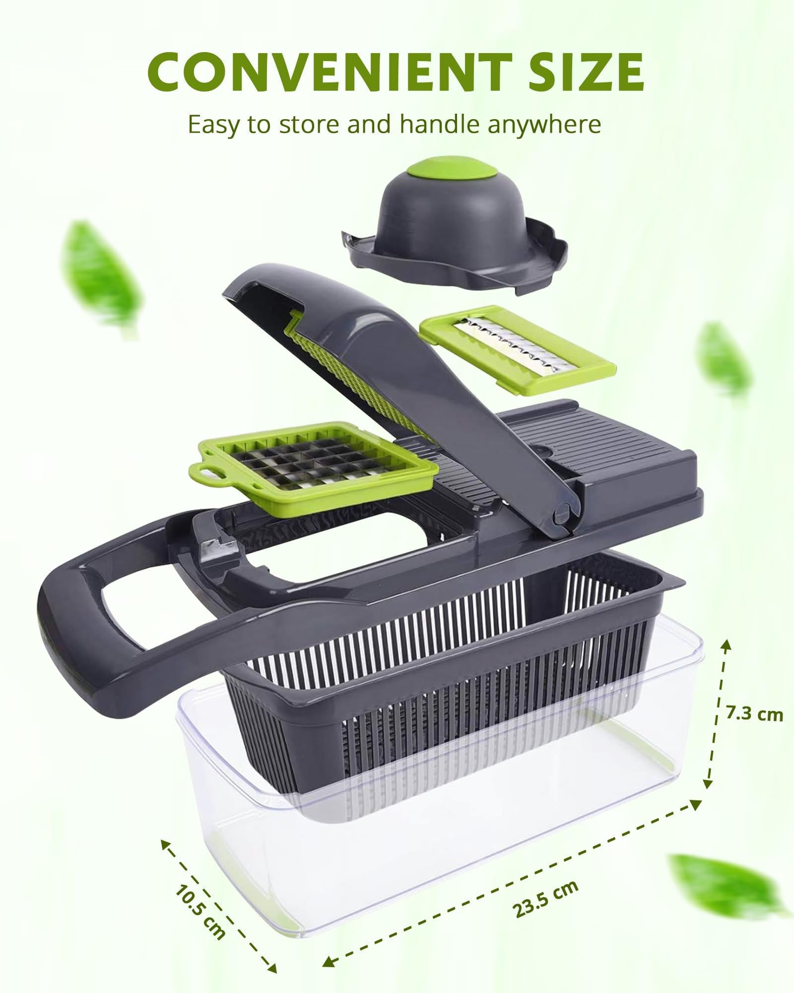 Mandoline 14-en-1 Coupe Légumes Multifonction - 7 Lames Réglables + Protège-Main